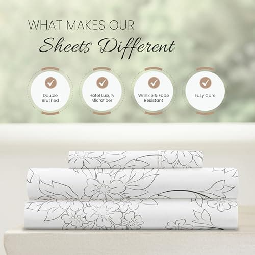 Oeko-TEX Certified Linen Market Twin Sheet Set - Vines Gray