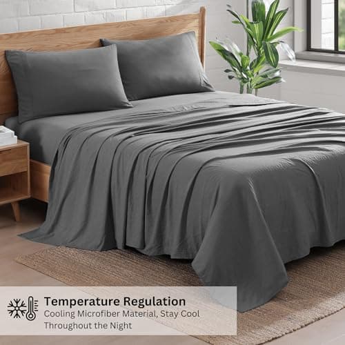Charcoal King Split Sheets for Adjustable Bed