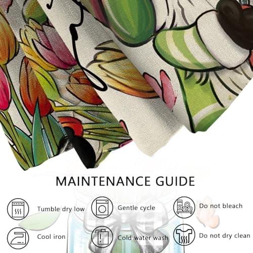 Spring & Summer Gnome Tulip Throw Pillow Covers, 20x20 Set of 4