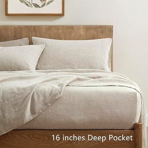 100% French Linen Sheets Set - Full Size Organic Flax Bedding