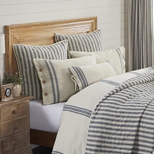Piper Classics Blue Ticking Stripe Pillow Sham, Standard Size
