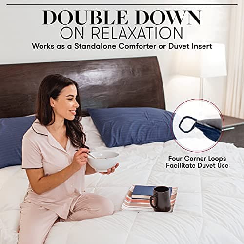 Goose Down Alternative Reversible Comforter - Full/Queen - Brown/Cream