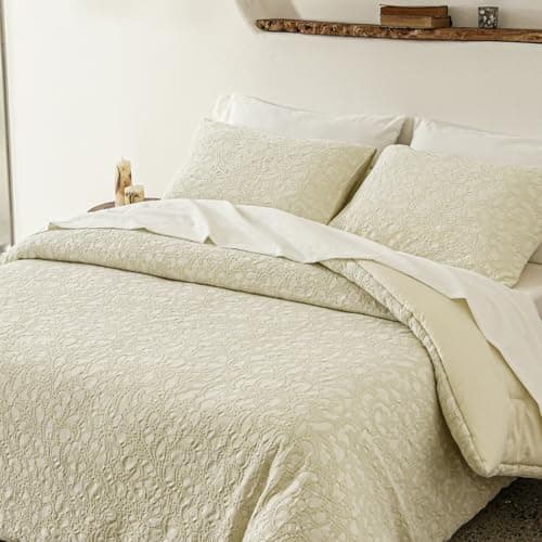 Vintage Stone Washed Cotton Queen Comforter & Pillowshams Set