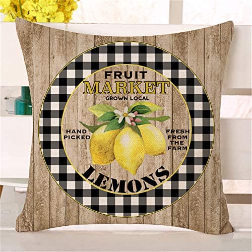 Fresh Lemon Buffalo Check Farmhouse Pillow Covers - Set of 2