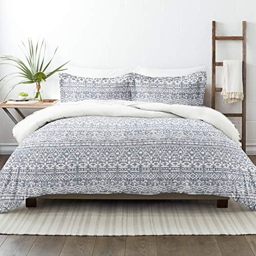 Navy Linen Duvet Cover Queen Set - Hotel-Like Comfort and Softness, Exquisite Prints, Solid Colors, Dreamy Bedroom