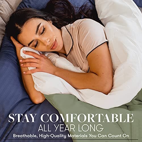 Goose Down Alternative Reversible Comforter - Full/Queen - Brown/Cream