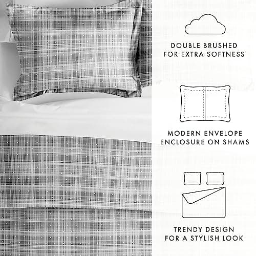 Hotel-Like Comfort Linen Duvet Cover Set - Queen Size (Gray)