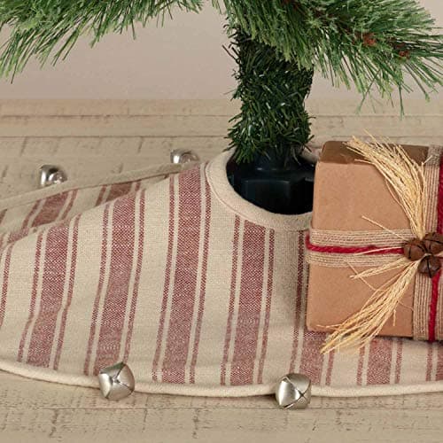 Sleigh Bell Stripe Throw Pillow, Red & Cream, Merry Christmas Décor