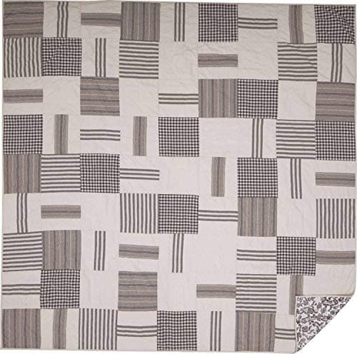 Gray Gables King Reversible Quilt, Floral & Patchwork, 100% Cotton Boхо Chic