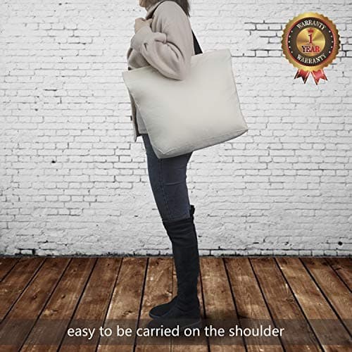 TOPDesign 2-Pack Magnetic Snap Canvas Tote Bags, Reusable for Grocery Shopping