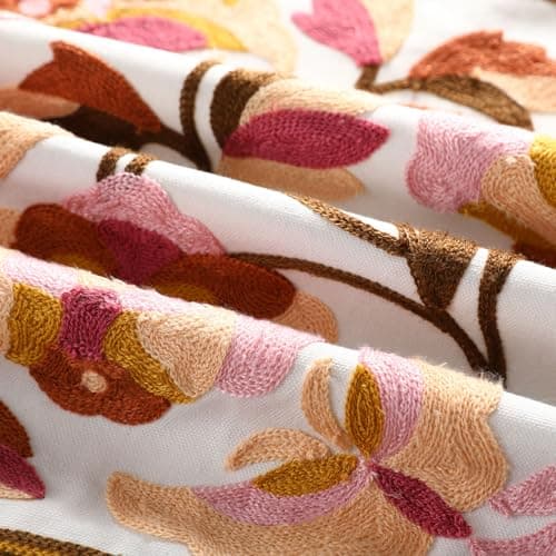 Floral Embroidered 18x18 Magnolia Throw Pillow Covers