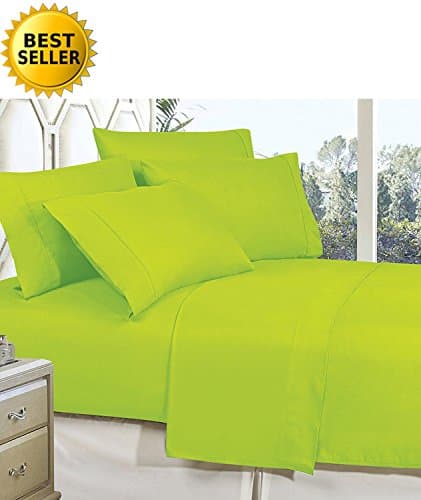 Premier Quality 1800 Thread Count, Wrinkle-Resistant 2-Piece Pillowcases, Standard Size - Lime