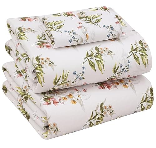 RUVANTI Queen Deep Pocket 4PC Cotton Percale Bed Linen Set