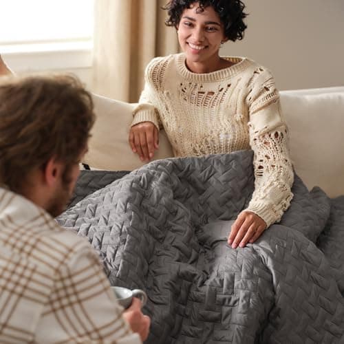 Bedsure Queen Size Basket Weave Quilt - Soft Grey Seasonal Bedding Set
