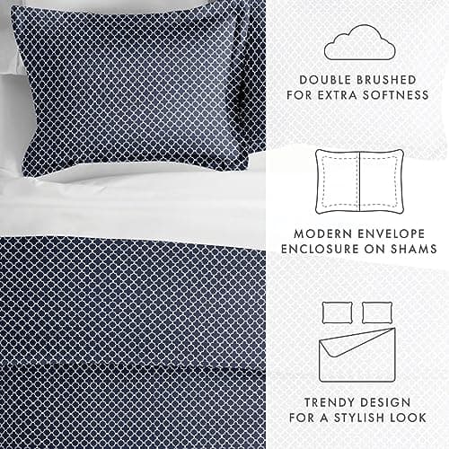 Navy Linen Duvet Cover Set - Hotel-Like Comfort & Softness for Dreamy Bedroom
