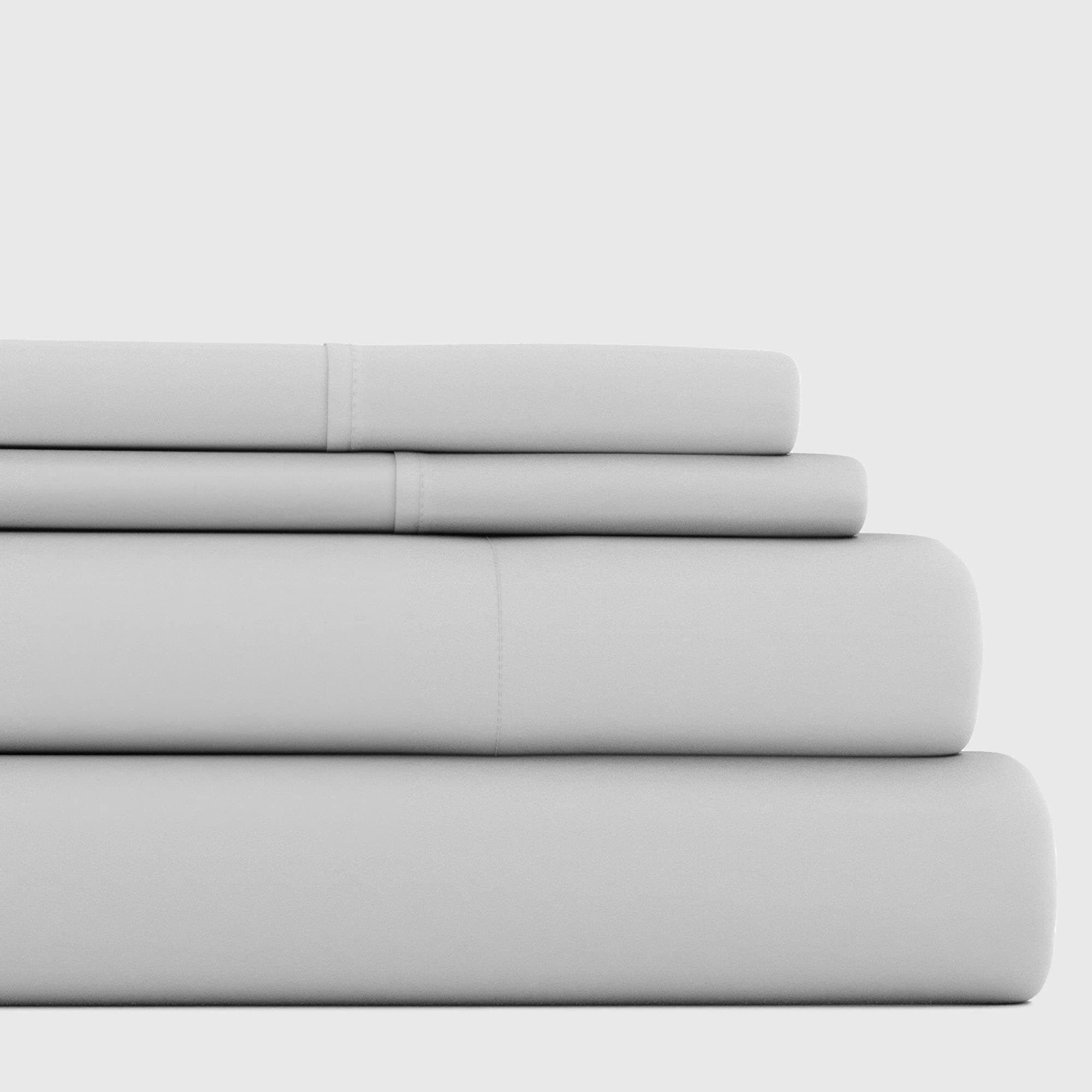 Soft and Cooling Twin Sheets - Deep Pocket Fits 16 Thick Beds - 3 Piece Twin Sheet Set in Light Gray
