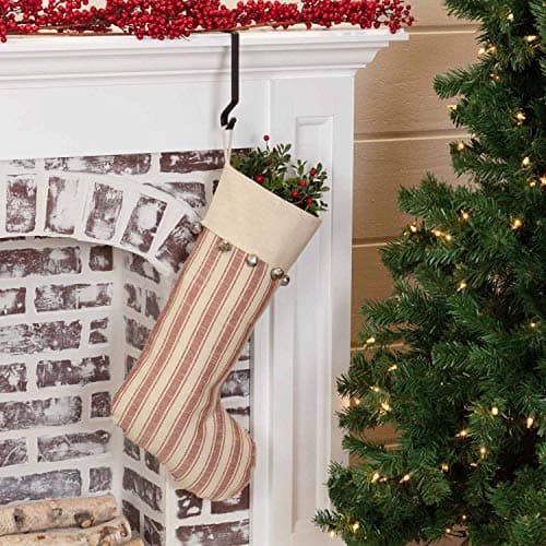 Sleigh Bell Stripe Throw Pillow, Red & Cream, Merry Christmas Décor