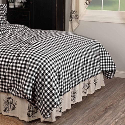 Vintage Check Black King Duvet Cover, Modern Farmhouse Bedding