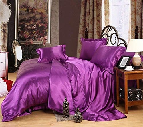 Royal Blue Satin 4-Pc Sheet Set, Queen (1 Flat, 1 Fitted, 2 Pillowcases)