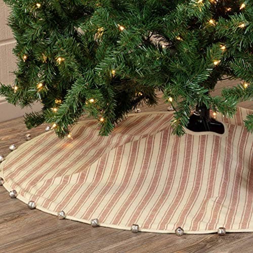 Sleigh Bell Stripe Throw Pillow, Red & Cream, Merry Christmas Décor