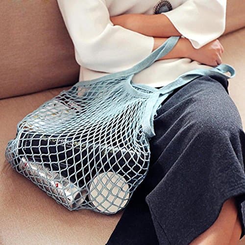 Reusable Net Shopping Bag for Groceries & Storage Long Handle Organizer