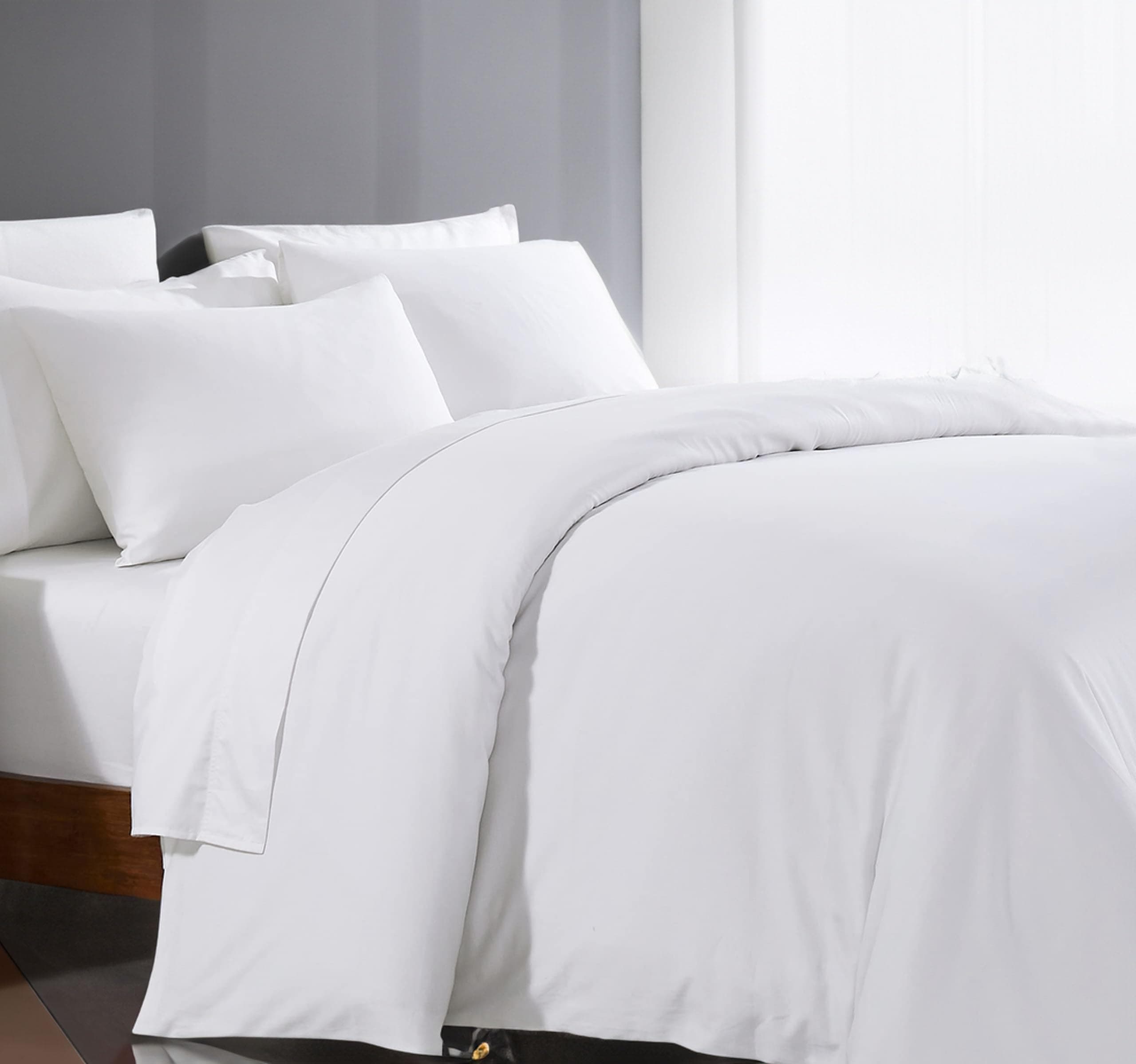 3-Piece 1000 Thread Count Egyptian Cotton Queen Size Duvet Cover Set - Silky Soft, Breathable, Zipper Closure