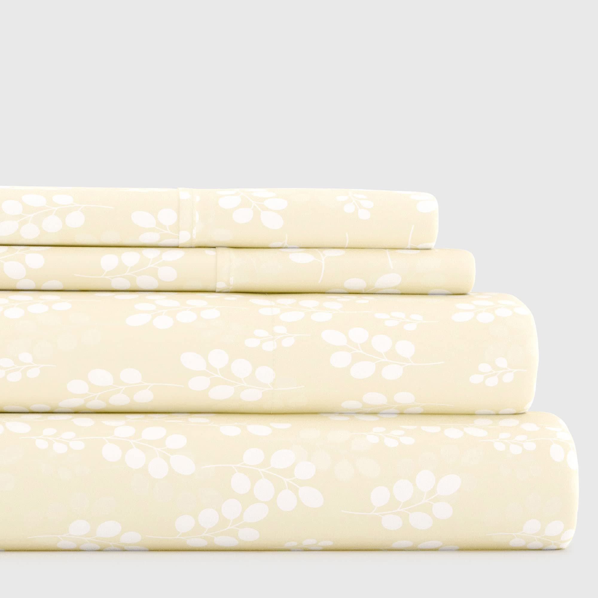 Ultra-Soft & Cooling Queen Bed Sheet Set - Ivory Wheatfield