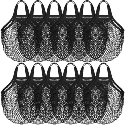 Shappy 12 Pack Large Reusable Mesh Groceries Bag Cotton Tote