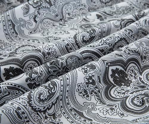 King Size Bed Sheets Set - Deep Pockets, Floral Ultra Soft Microfiber, 90 Thread Count (Grey/Yellow Medallion)