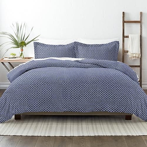 Navy Linen Duvet Cover Set - Hotel-Like Comfort & Softness for Dreamy Bedroom