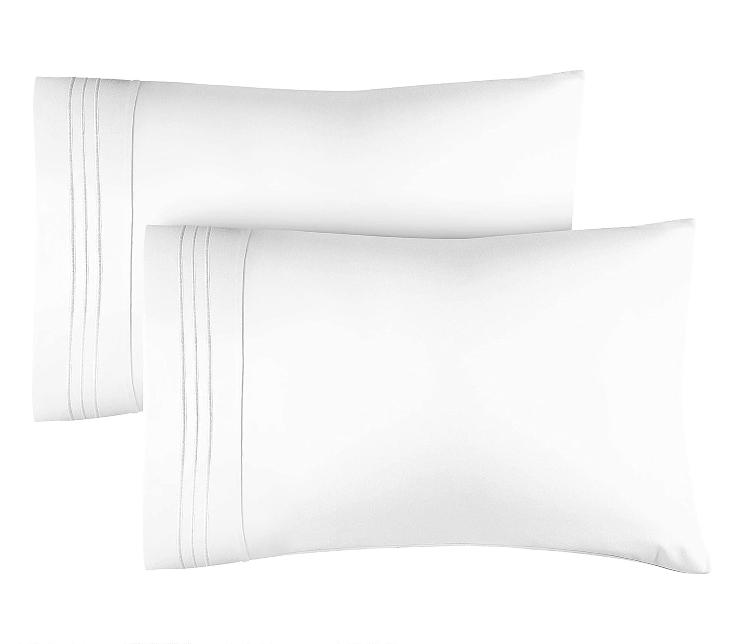 Soft Hotel Quality Queen Pillowcase Covers - White 2 Piece Set
