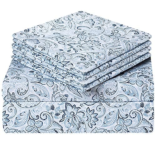 Printed Queen Size Bed Sheets, Extra Soft Microfiber 1800 Pattern Sheets