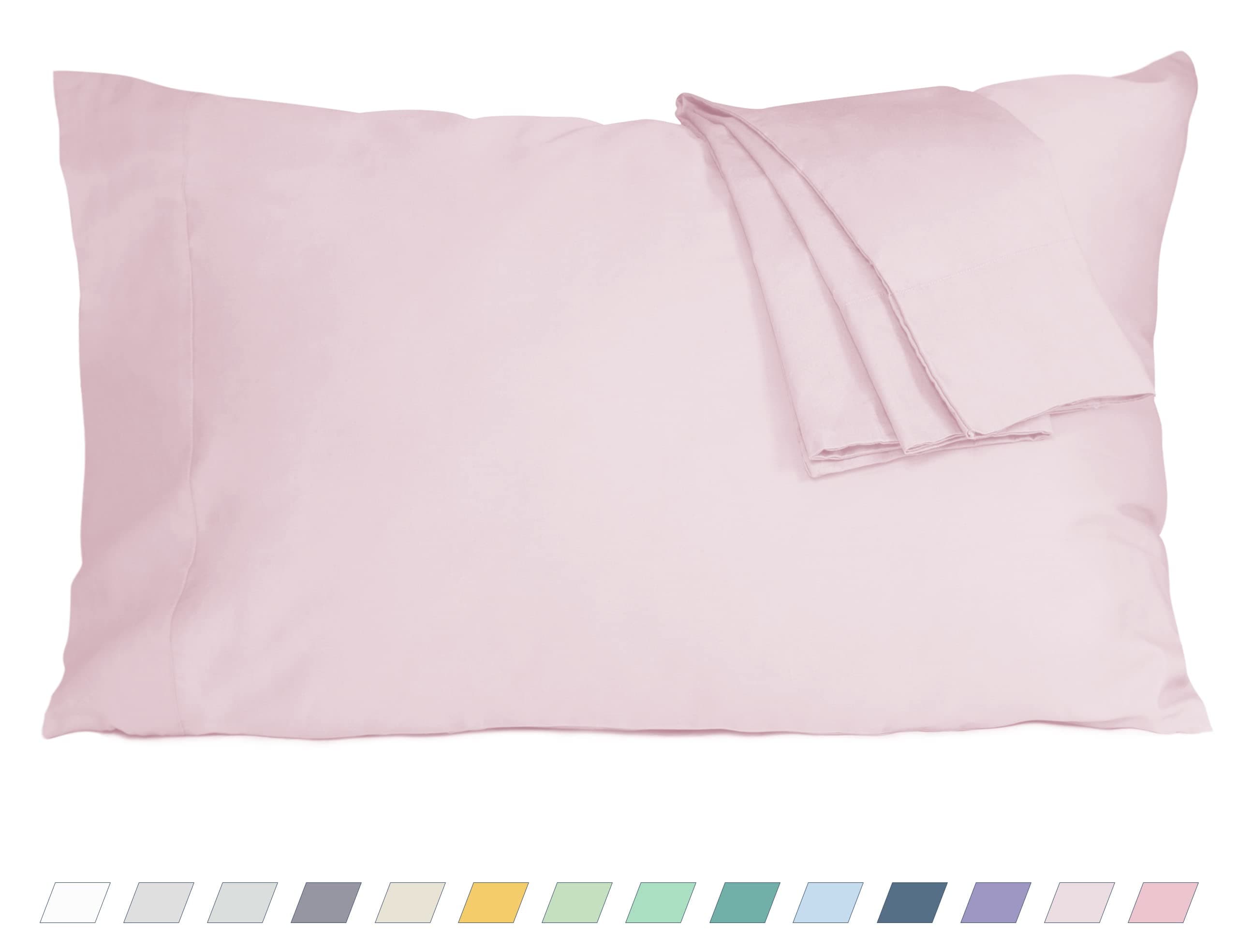 Light Pink King Size Pillow Cases Set of 2, 20 by 40 inches