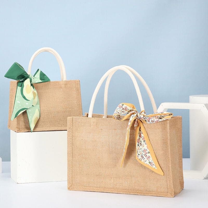 Reusable Jute Tote Bags for Women, Ideal for Printing and Embroidery