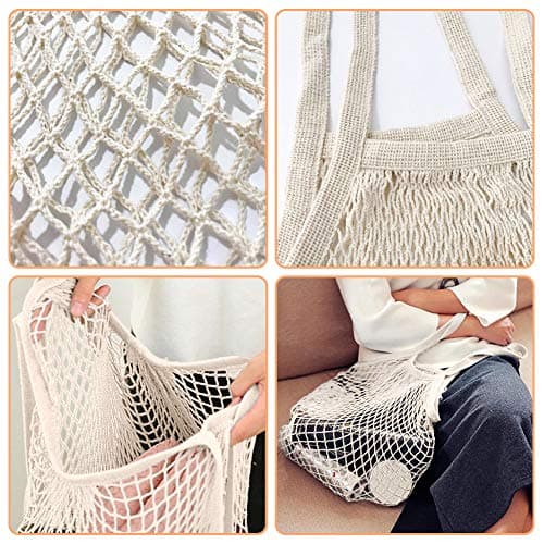 Reusable Net Shopping Bag for Groceries & Storage Long Handle Organizer