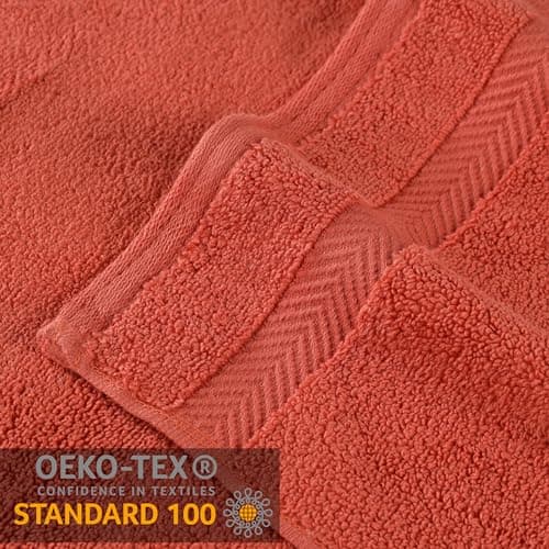 Superior Zero Twist 100% Cotton Oversized Bath Sheet Set, Super Soft & Absorbent - Brick