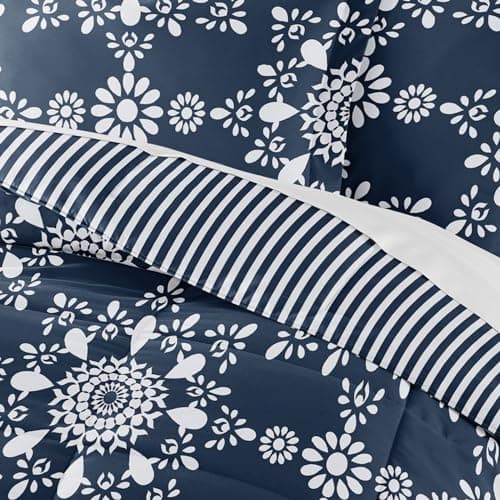 Linen Market Reversible Twin Comforter Set - Soft & Lightweight Down Alternative