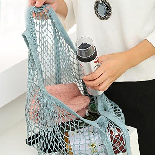 Reusable Net Shopping Bag for Groceries & Storage Long Handle Organizer
