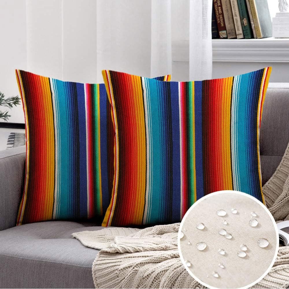 Decorative Waterproof Mexico Pattern Wool Pillow Cover 18x18 Inch