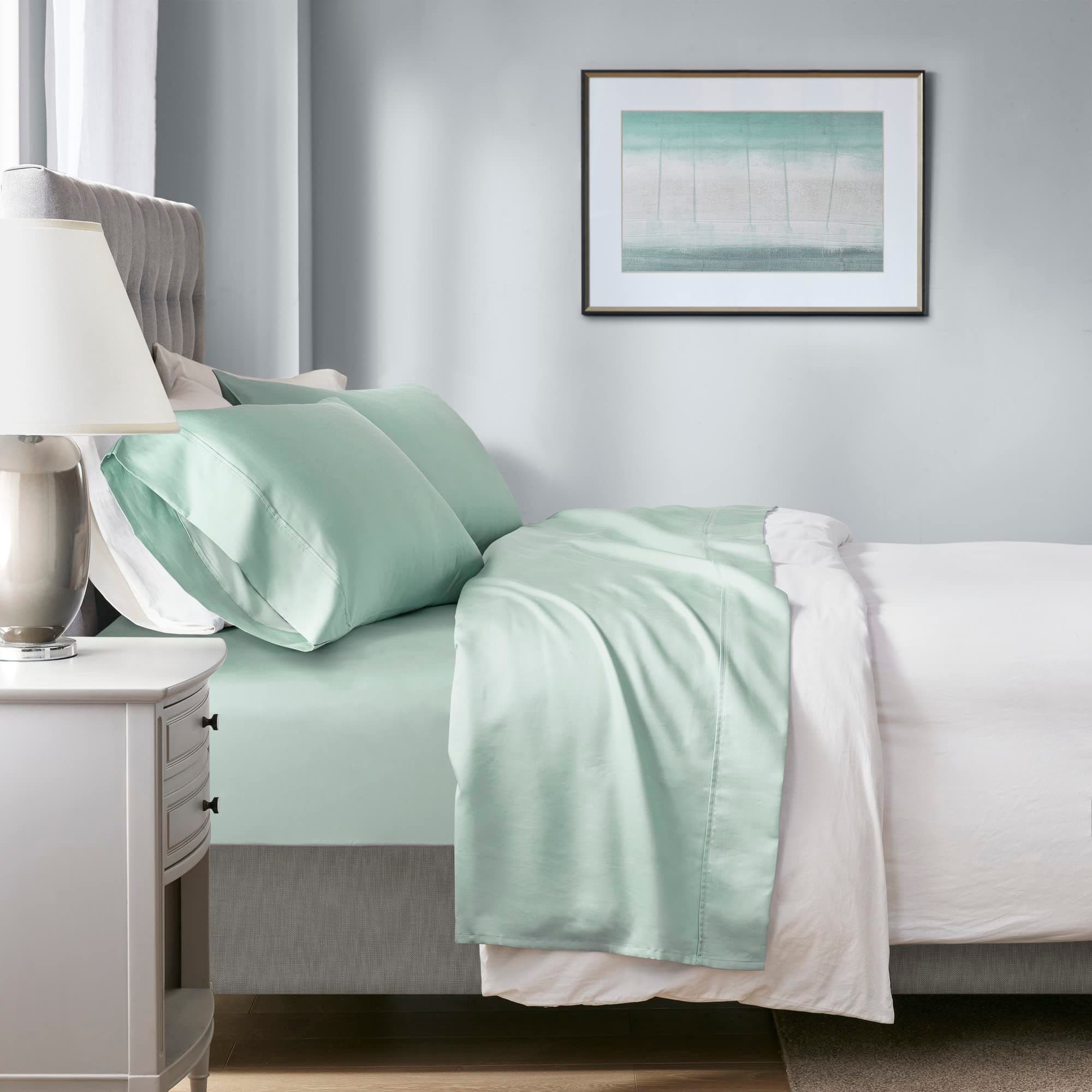 Beautyrest All Season Smart Temperature Sheets, King, Seafoam, 1000 Thread Count