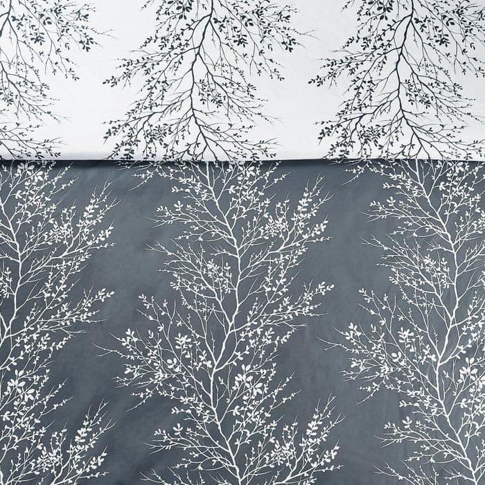 Spirit Linen 6pcs Queen Comforter Set - Cozy Microfiber with Foliage (Grey)
