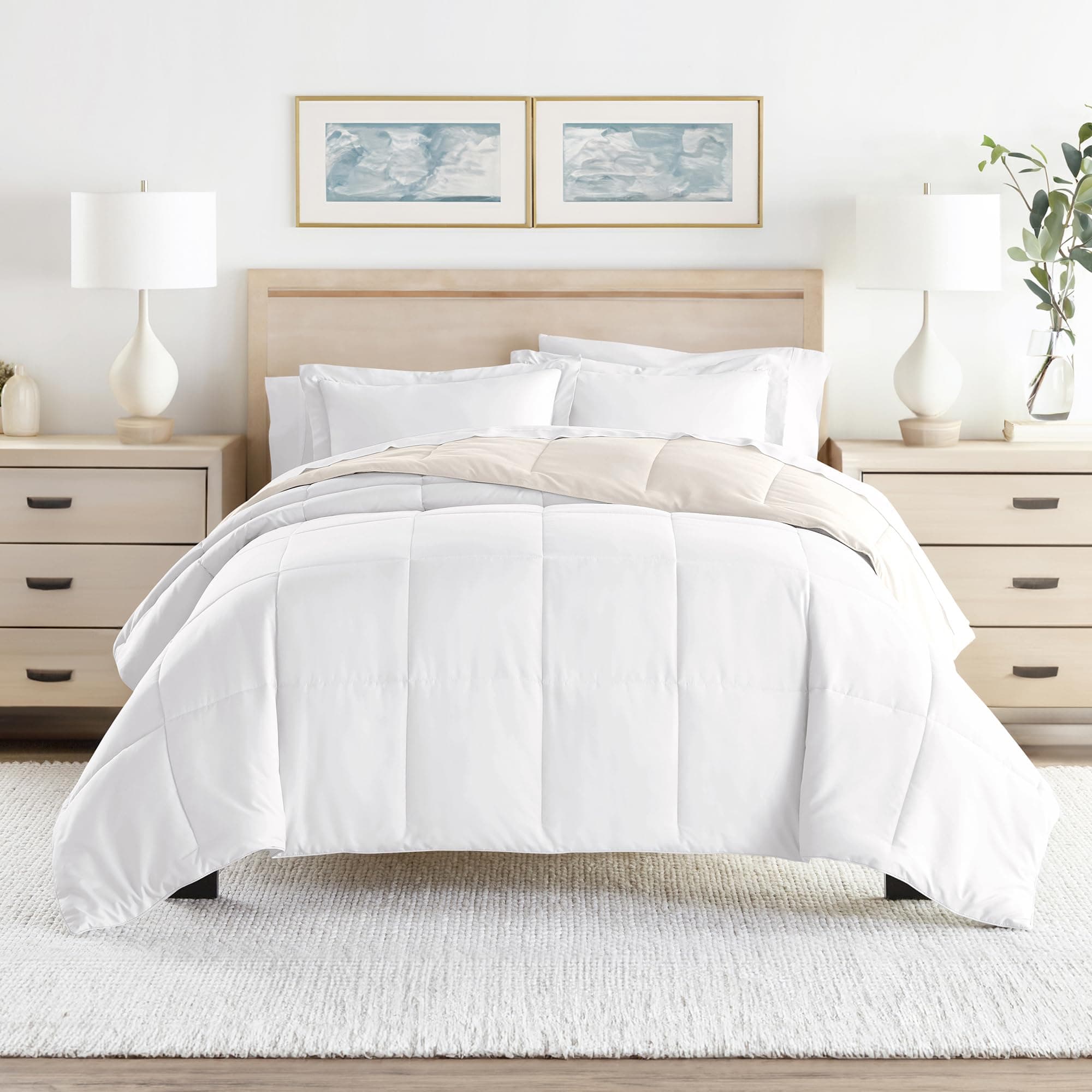 Luxury Reversible Queen Comforter Set - 3 Piece