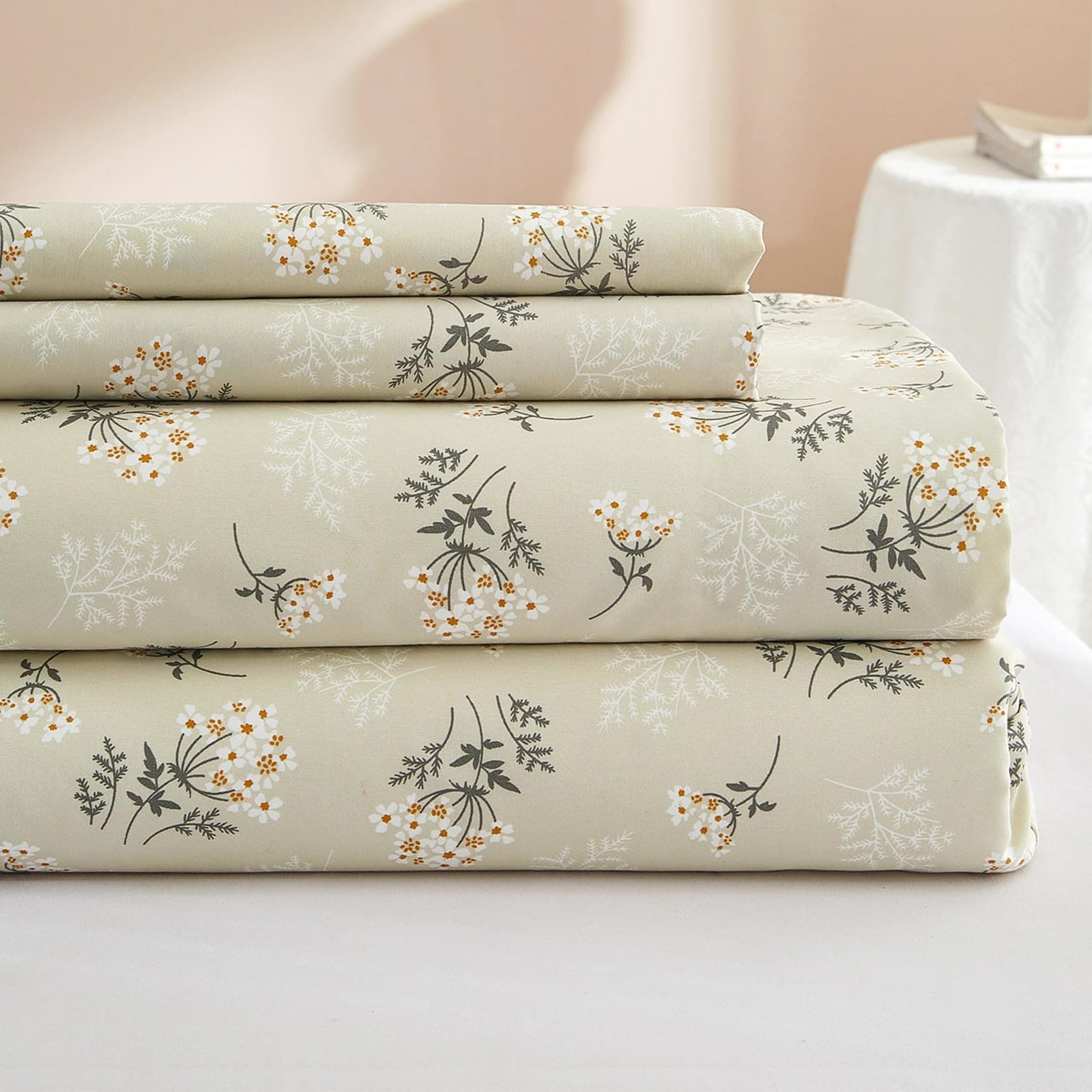 Vintage Floral Breathable Cooling 3-Piece Sheet Set - Deep Pocket Up to 16"