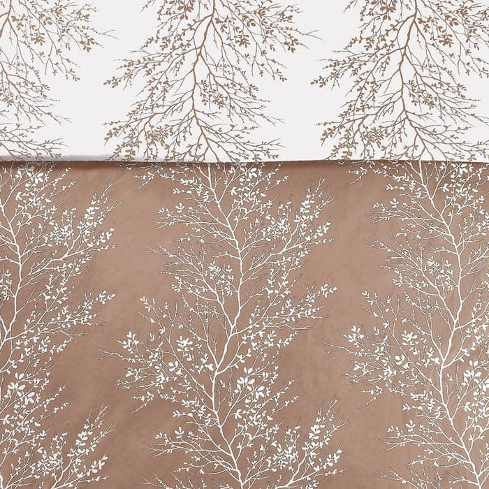 Spirit Linen 6pcs Queen Comforter Set - Cozy Microfiber with Foliage (Grey)