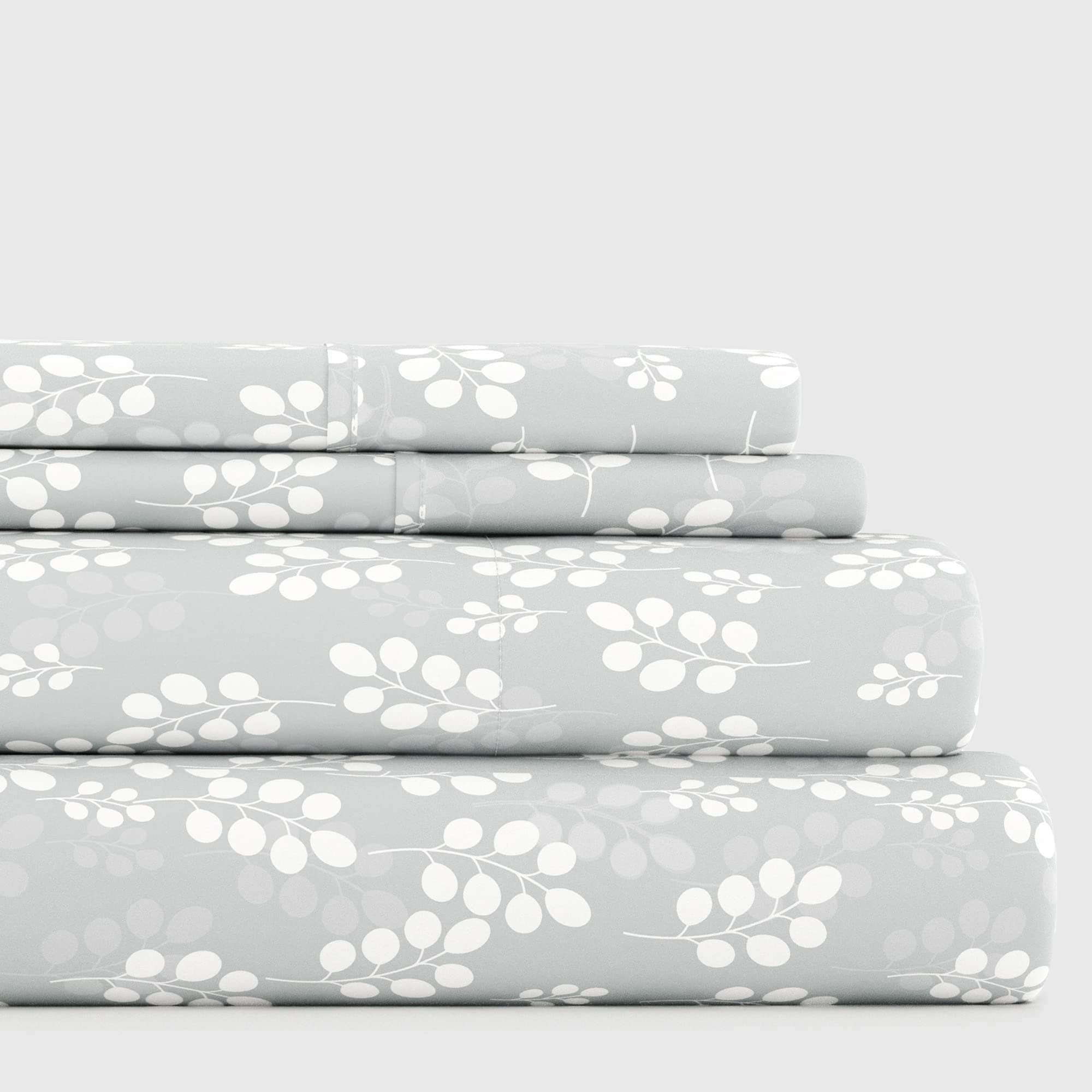 Gray Wheatfield Linen Market Full Bedding Sheet Set - Ultra-Soft & Cooling, Deep Pocket Fit 16" Mattress
