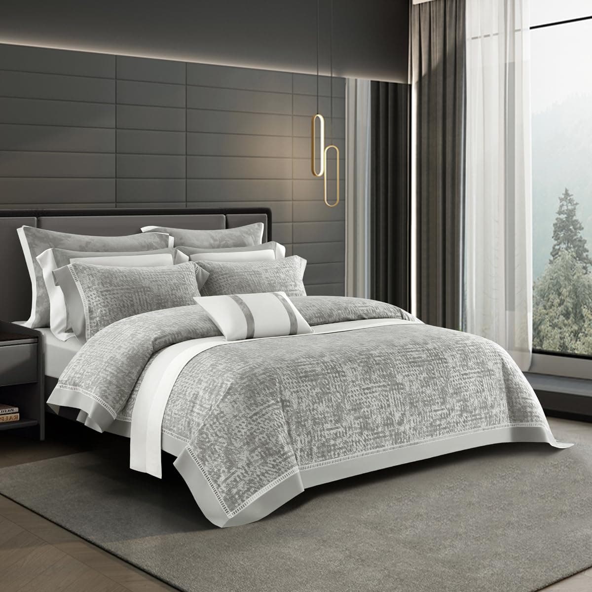 Green 600TC Tencel Cotton Sheets & Duvet Cover Set, Queen (US Standard)