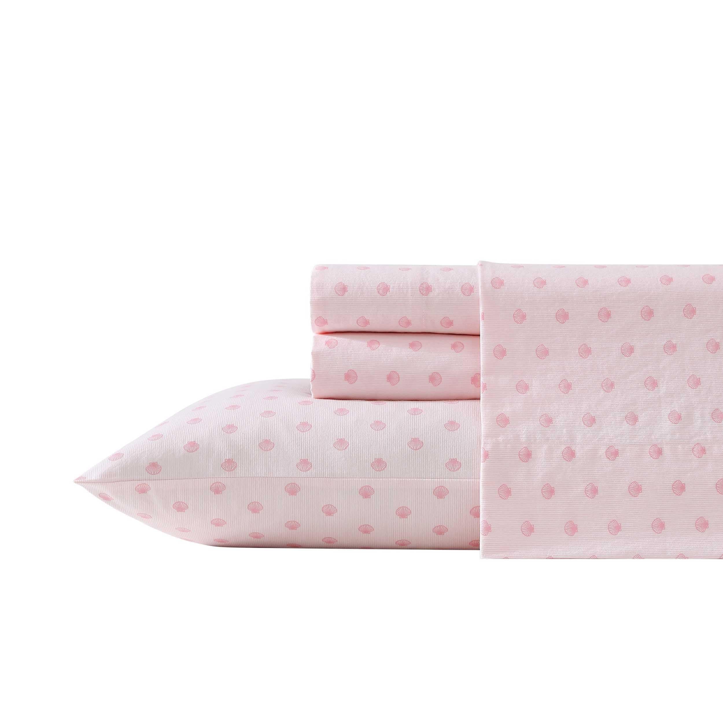 Laura Ashley Full Sheets, Cotton Percale Pink Bedding Set