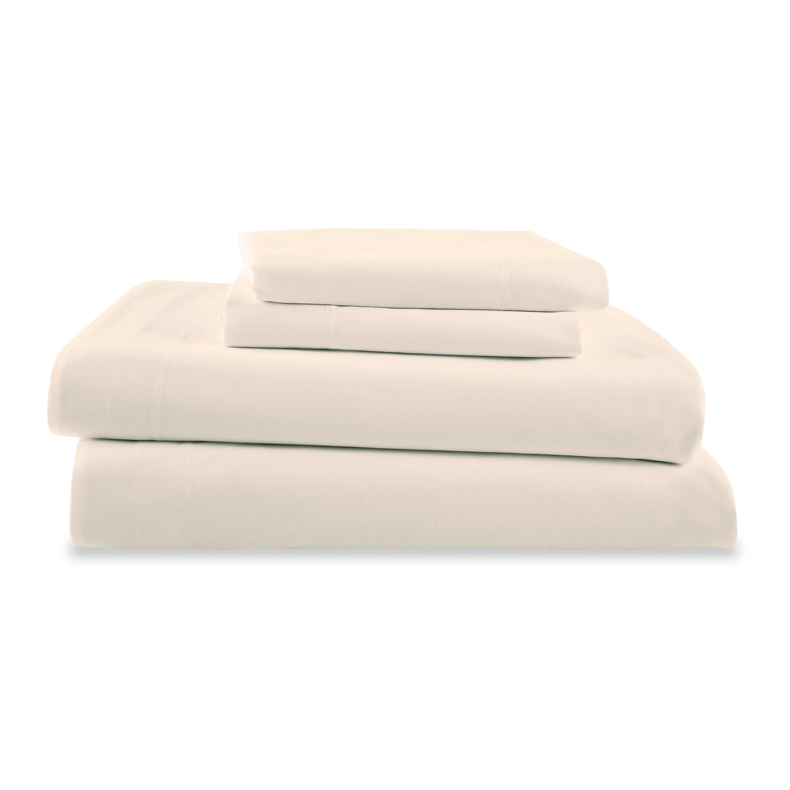 4-Piece Full Bed Sheet Set | Light Weight, Soft Breathable Brushed Cotton Sheets | Secure-Fit, Durable, Easy Care | Ivor