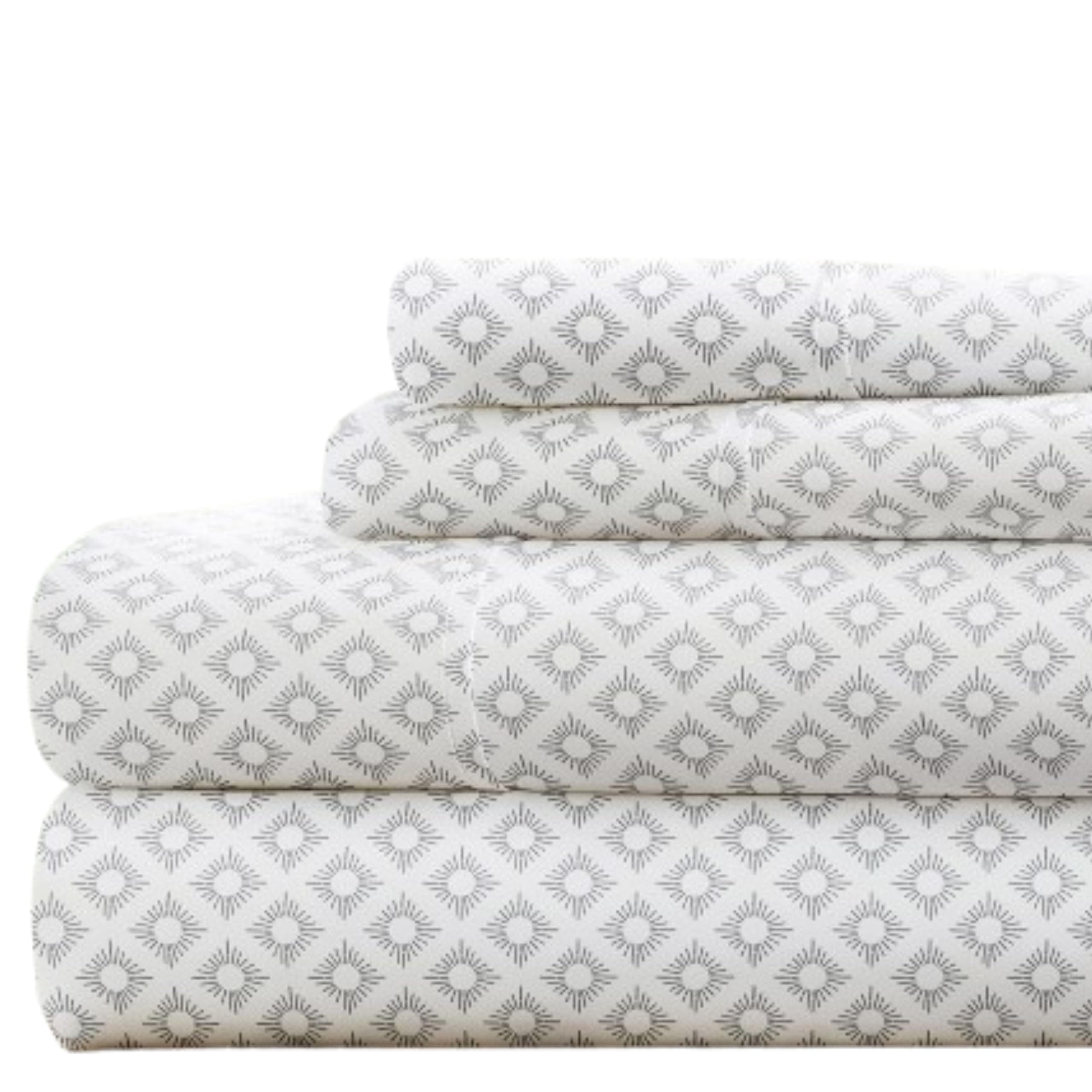 Oeko-TEX Certified Polaris Gray Double-Brushed Microfiber Queen Sheet Set - 4-Piece, Easy Care