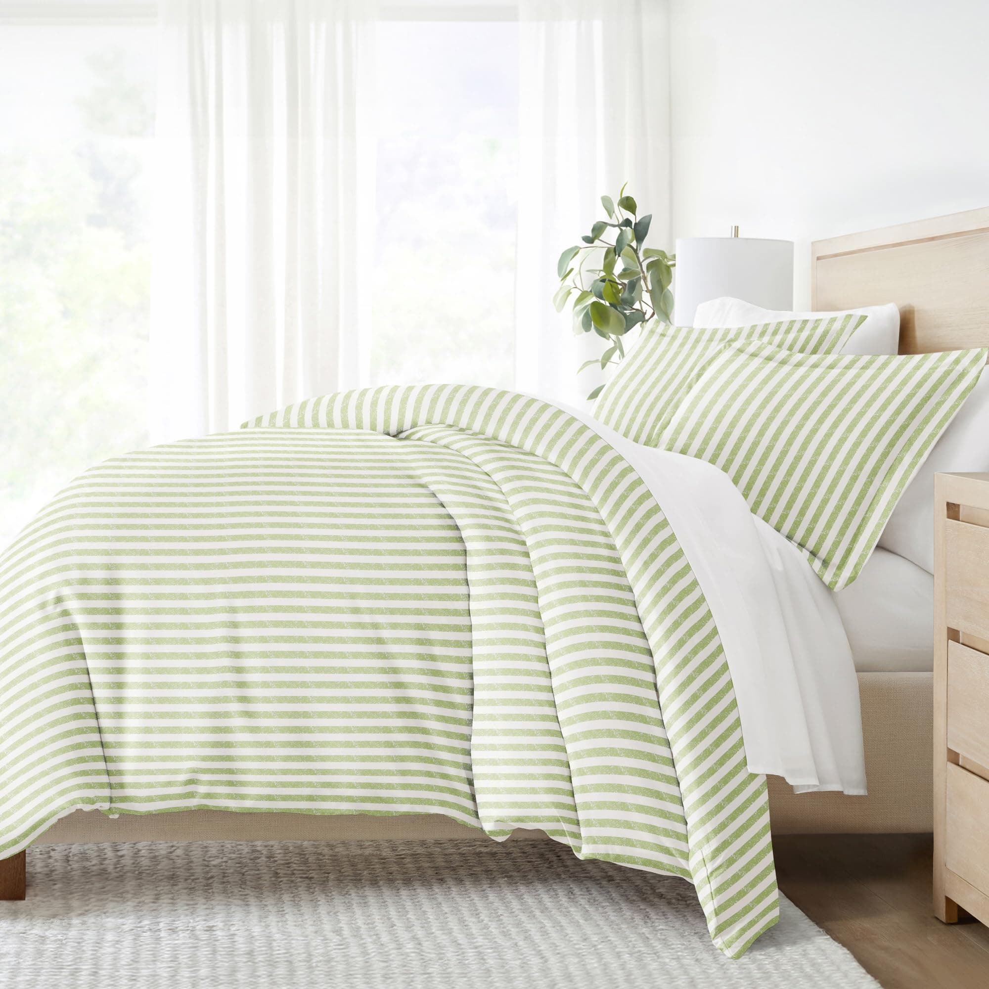 Hotel-Like Comfort Linen Market Twin Duvet Cover and Sham (Sage)